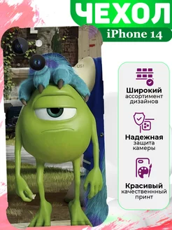 Чехол на iPhone 14 силиконовый с принтом прикольный