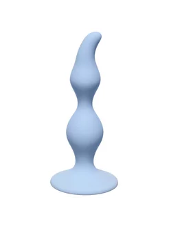 Голубая анальная пробка Curved Anal Plug Blue