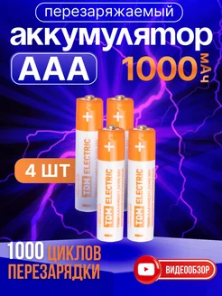 Аккумуляторные мизинчиковые батарейки ААА 1000 мАч 1.2V TDMElectric 226248582 купить за 843 ₽ в интернет-магазине Wildberries