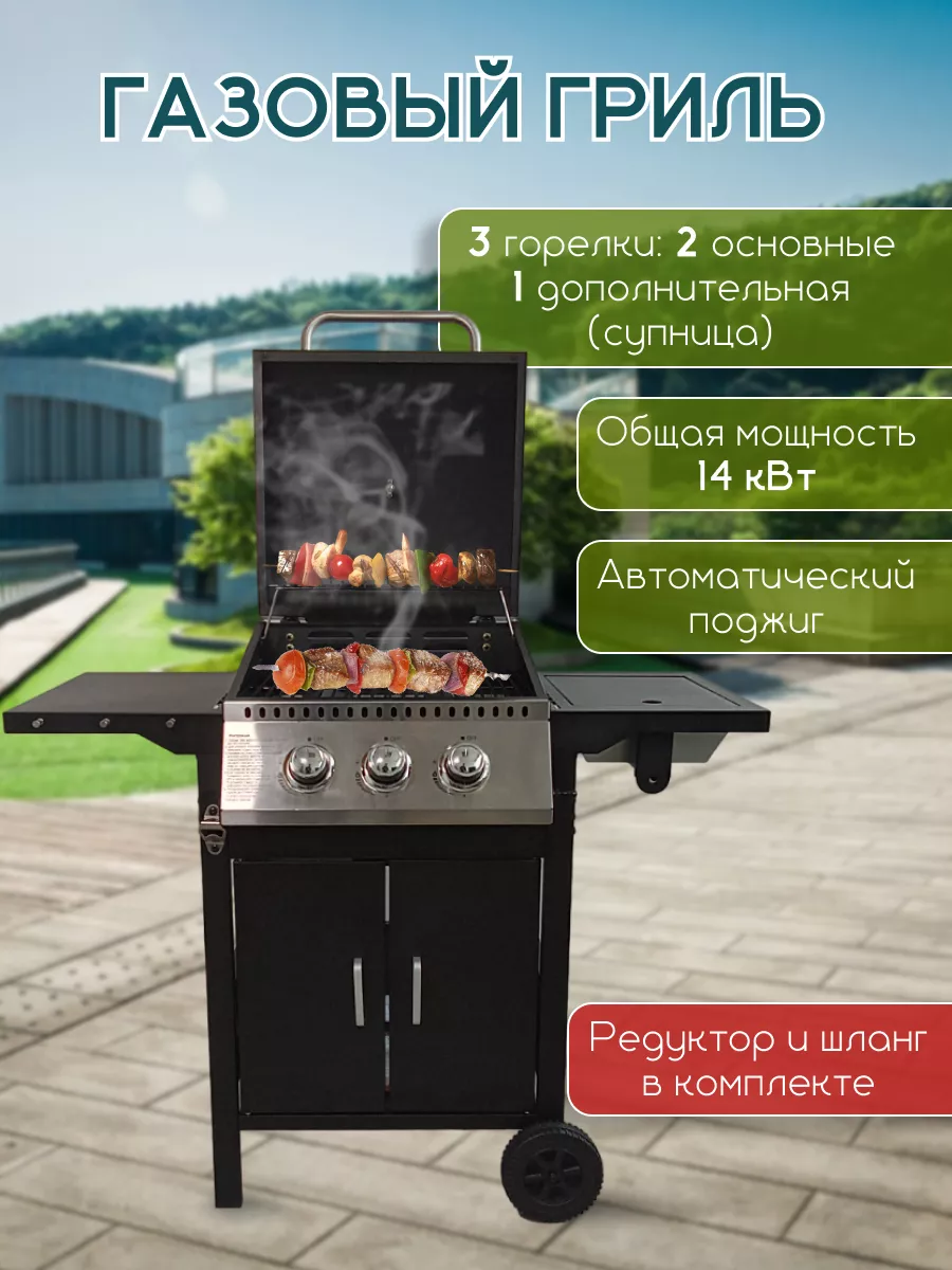 Гриль барбекю газовый с...
