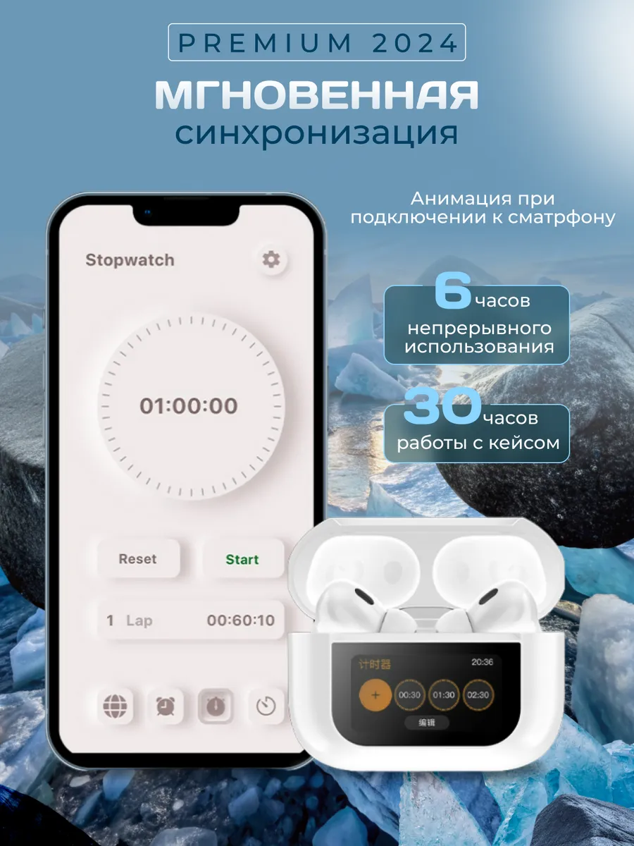 Наушники беспроводные AirPods Pro 2 с сенсорным экраном SG 226299645 купить  за 1 783 ₽ в интернет-магазине Wildberries