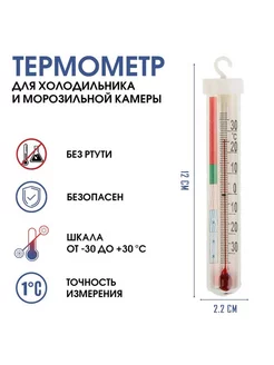 Термометр для холодильника и морозильной камеры "Айсберг"