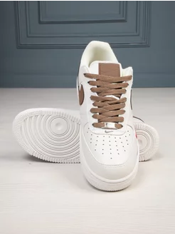 Кроссовки Nike Air Force 1 White-Brown Nike 226431446 купить в