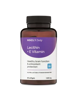 Lecithin + E Vitamin, 60 мягких желатиновых капсул