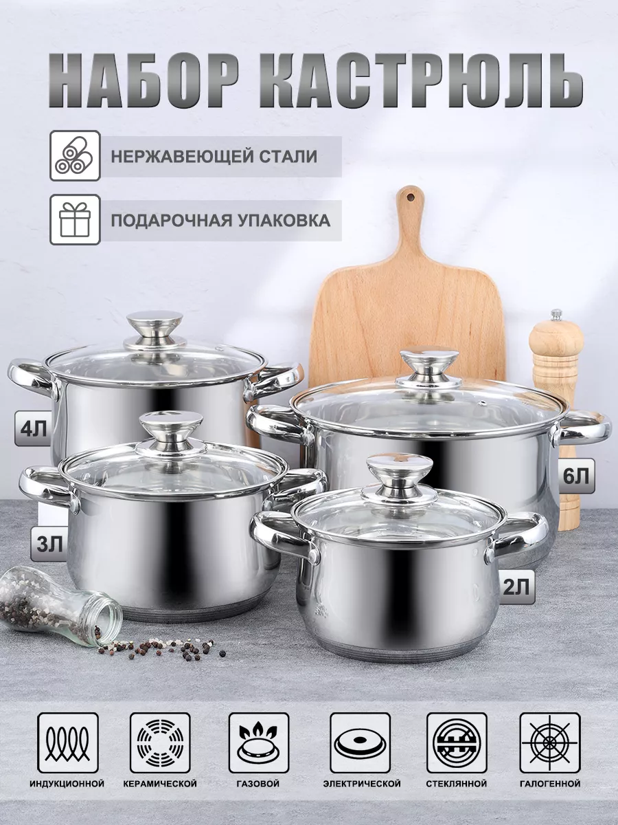 Набор кастрюль с крышками...