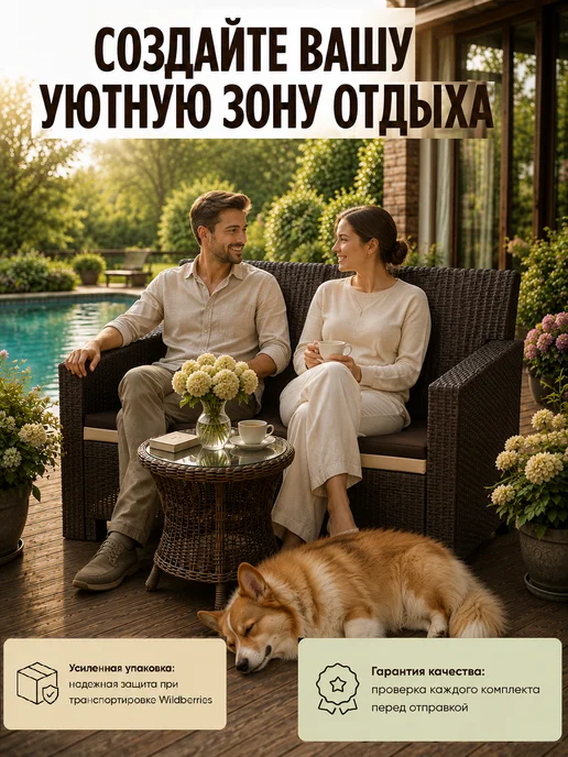 Мир Дачника Диван под искусственный ротанг "Калифорния", вариант, фото 6