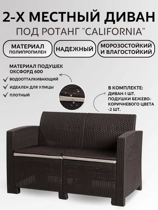 Мир Дачника Диван под искусственный ротанг "Калифорния", вариант, фото 8