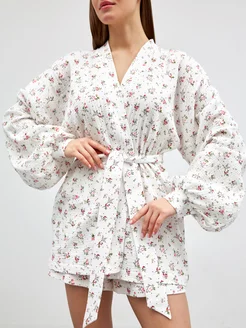 Костюм платье муслиновый вечерний с кимоно и шортами mimi pajamas 226465880 купить за 1 493 ₽ в интернет-магазине Wildberries