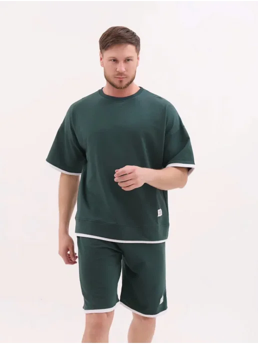 LVT FASHION Костюм футболка шорты летний, зеленый, фото 2
