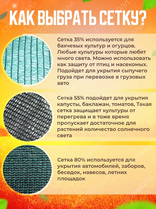 Затеняющие сетки Сетка затеняющая для теплиц и огорода 35% 3х8м, 3x8 м, в упаковке 840 г, фото 6