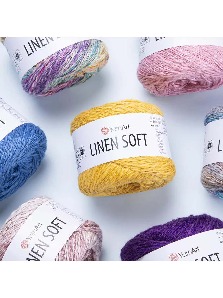 Летняя пряжа хлопок лён yarnart linen soft 4шт 7413 YarnArt 226628992  купить за 1 182 ₽ в интернет-магазине Wildberries