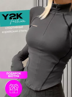 Кроп топ спортивный однотонный стиль y2k Hogita 226663785 купить за 960 ₽ в интернет-магазине Wildberries