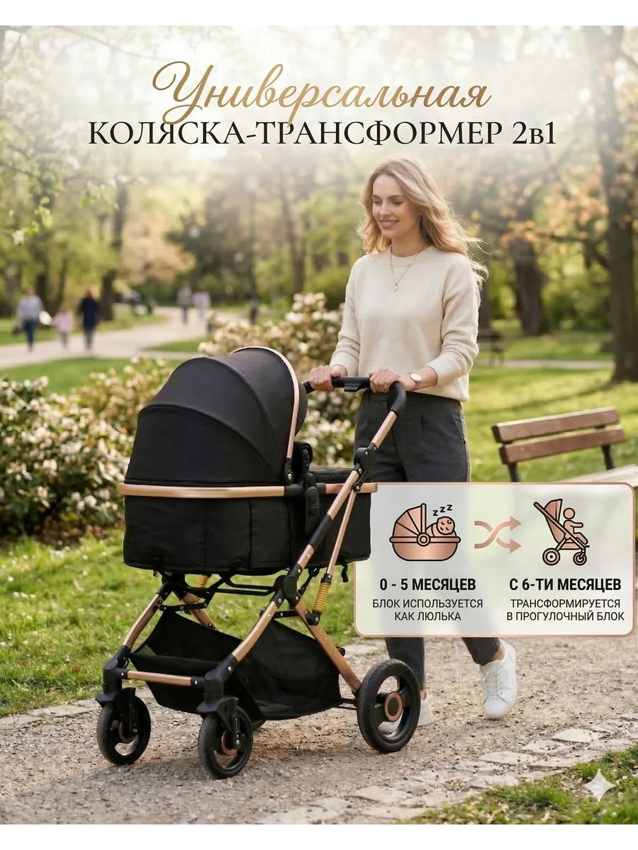 Детская коляска трансформер 2 в 1