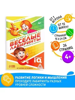 Книга-игра «Чем занять ребёнка? Весёлые лабиринты», А5