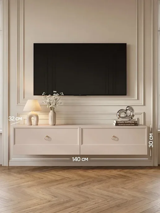 ItalDoors Тумба под телевизор подвесная, серая, серый, фото 2