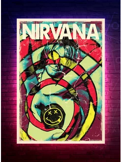 Постер - Nirvana - Kurt Cobain - Rock Legend - Легенды рока