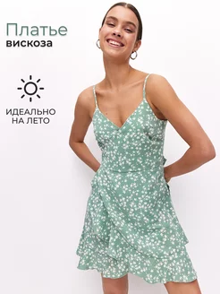 Платье летнее пляжное на запах в цветочек мини E.Y. Store 226828727 купить за 2 305 ₽ в интернет-магазине Wildberries