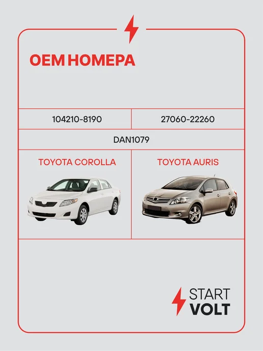 STARTVOLT Генератор для Toyota Corolla Auris, вариант, фото 2