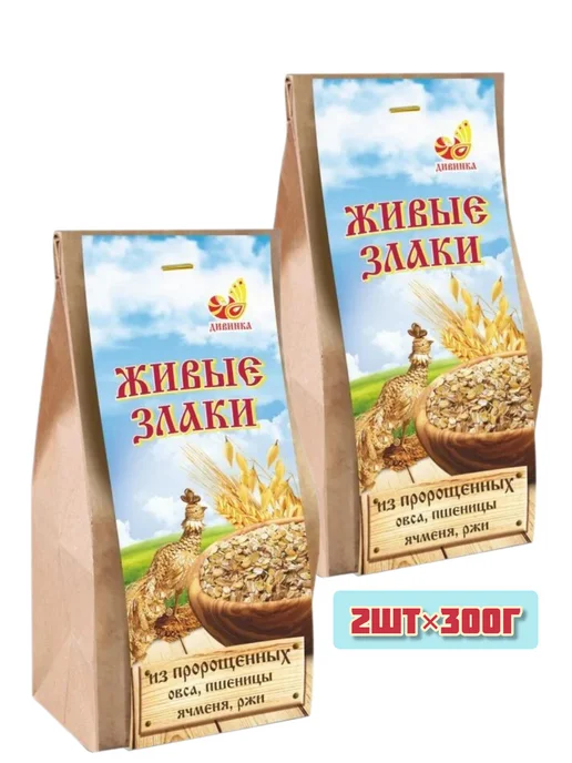 Эко Гармония Хлопья 4 злака пророщенные 2шт по 300г, 2 шт, 300 г, фото 2