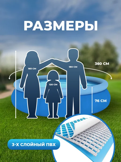 AVENLI Бассейн надувной 3.60м*76cм, 3,6 м, фото 2