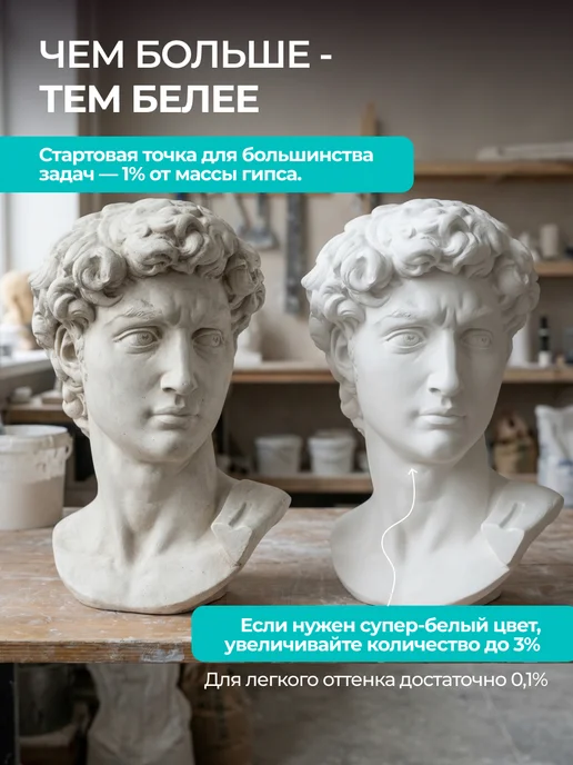 Белый пигмент для гипса и бетона диоксид титана 1000г, 2000 г, фото 3