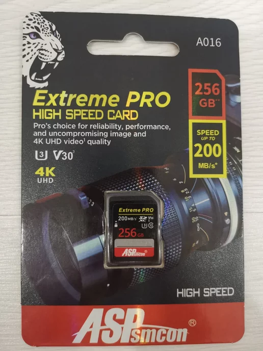 ASPsmcon 256 гб 4K UHD Карта памяти 256 GB Extreme Pro