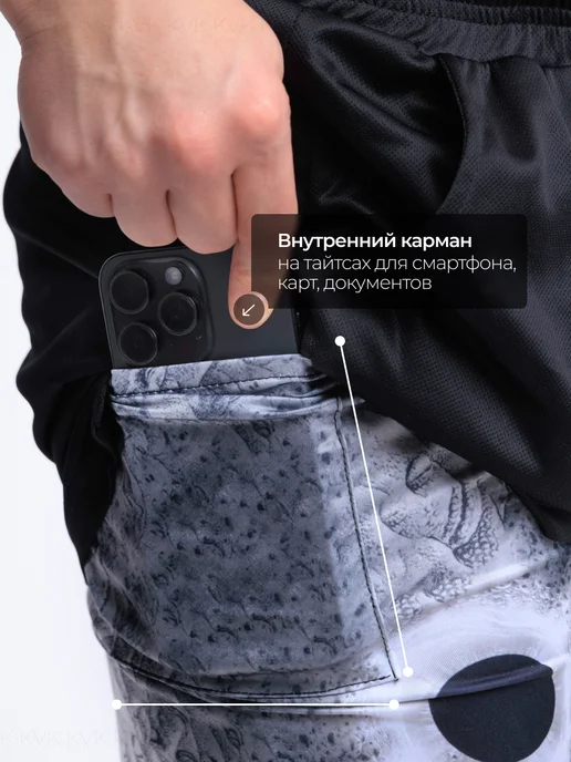 KVK Шорты спортивные с тайтсами аниме Berserk, вариант, фото 6