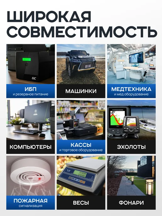 ZUBR Аккумулятор для ибп 12v 12Ah F2 T2 на бесперебойник, эхолот, вариант, фото 4
