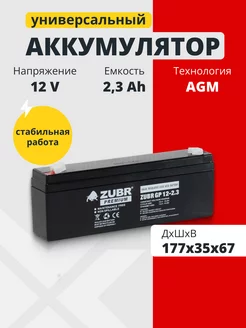 Аккумулятор 12v 2.3Ah F1/T1 на радиоупраяемую машинку, весы ZUBR 227195703 купить за 667 ₽ в интернет-магазине Wildberries