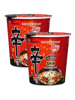 Лапша Nongshim Шин Рамен вкус овощей, 2 шт. по 68г