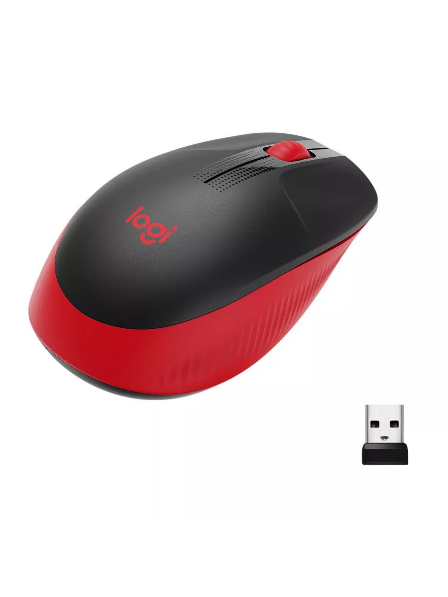 LOGITECH Мышь беспроводная полноразмерная M190 Red (M N
