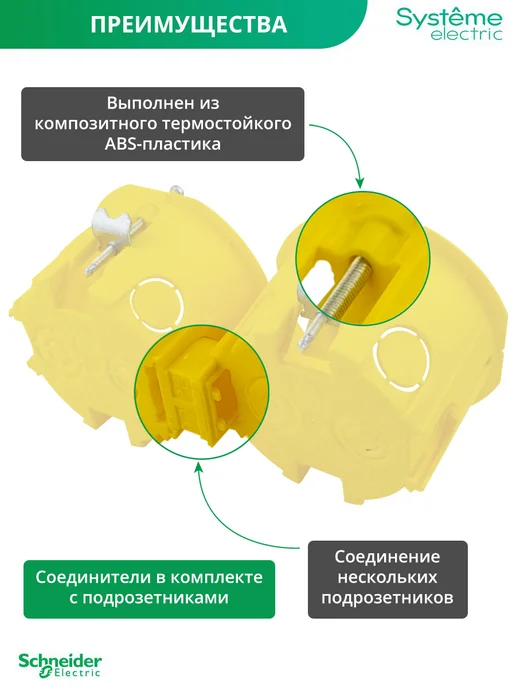 Systeme Electric Подрозетник для гипсокартона для розетки 68 45 мм 5 шт, 10 шт, фото 4