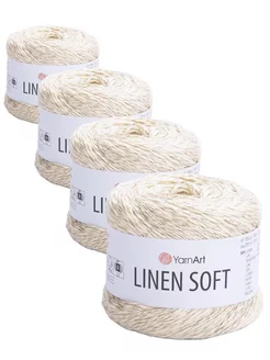 Пряжа Linen Soft 7302 - 4шт ваниль YarnArt 227238030 купить за 1 402 ₽ в интернет-магазине Wildberries