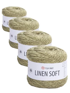 Пряжа Linen Soft 7313 - 4шт хаки YarnArt 227238041 купить за 1 402 ₽ в интернет-магазине Wildberries