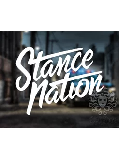 Наклейка на авто "Stance", цвет белый, 23х30см