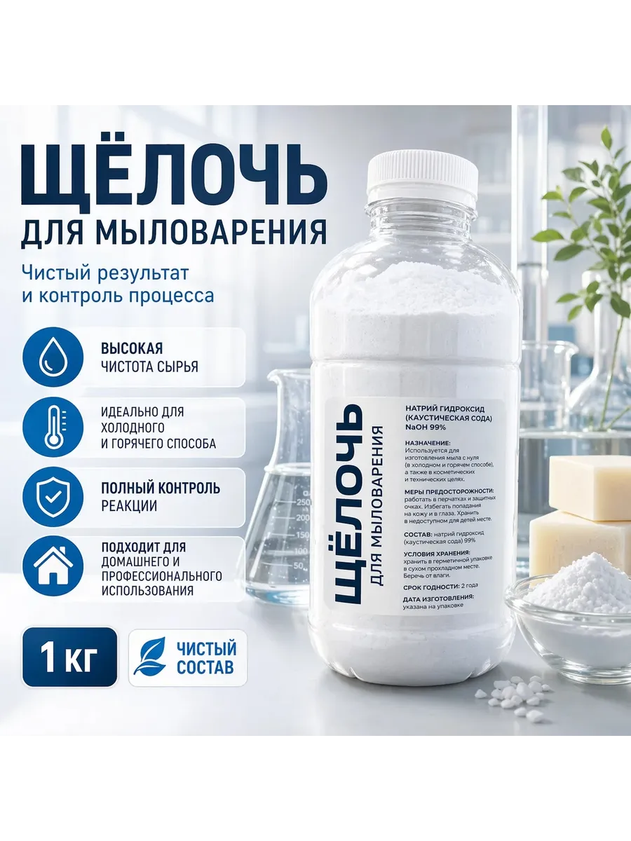 Щёлочь для мыловарения 1,0кг