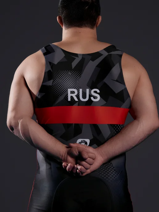 WRESTRUS Трико борцовское камуфляж для борьбы wrestling, черный, фото 5