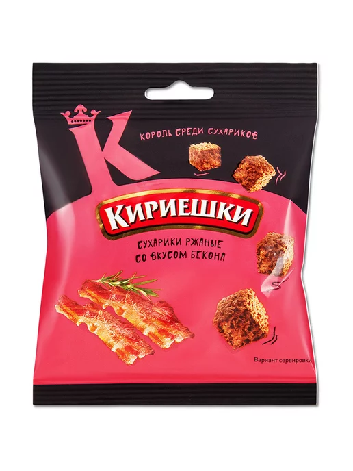 Кириешки Сухарики ржаные набор 2 вкуса "Бекон", "Салями", 40г, 40 г, фото 2