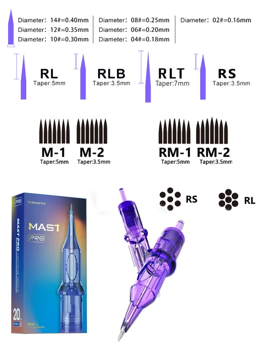 MAST Картриджи иглы для тату и перманента макияж Маст Pro 1001RL, 20 шт, фото 3