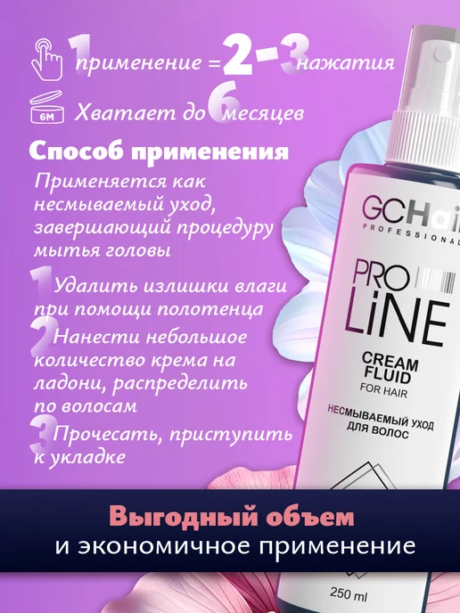 GC Hair Несмываемый крем-флюид для ухода за волосами 20в1, 250 мл, фото 8