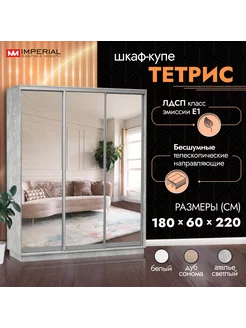 Шкаф купе 180х60х220 для одежды с зеркалом