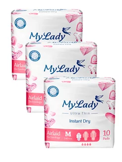 Гигиенические прокладки Instant Dry Medium 10шт набор 3шт MyLady 227502368 купить за 297 ₽ в интернет-магазине Wildberries