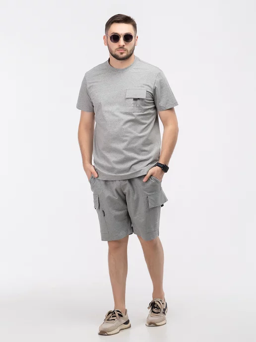 Urbano Wear Костюм спортивный летнийArmani Exchange шорты с футболкой, серый