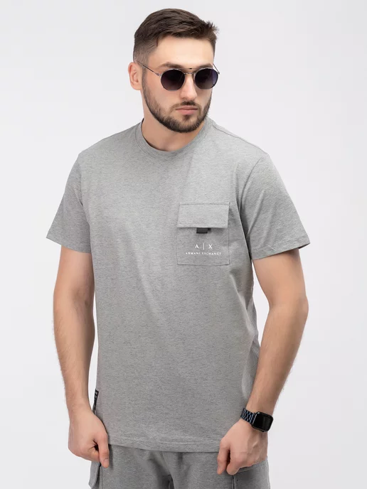 Urbano Wear Костюм спортивный летнийArmani Exchange шорты с футболкой, серый, фото 4