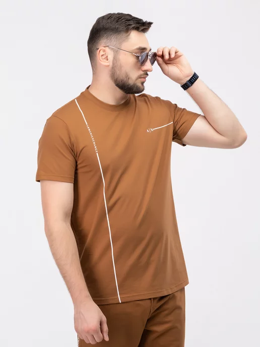 Urbano Wear Костюм спортивный Armani Exchange трикотажный с шортами, желтый, фото 6