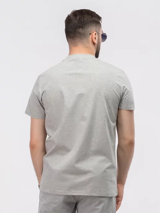 Urbano Wear Костюм домашний оверсайз Armani Exchange с майкой и шортами, серый, фото 4