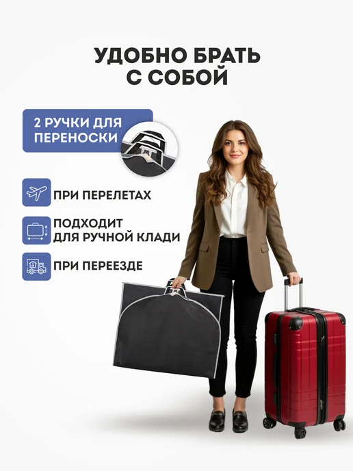 LOFF Чехол для одежды на молнии длинный 60х150 - 2 шт, 2 шт, фото 5