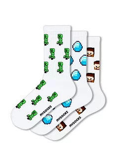 Носки с принтом Майнкрафт Minecraft MySocks 227553806 купить за 831 ₽ в интернет-магазине Wildberries