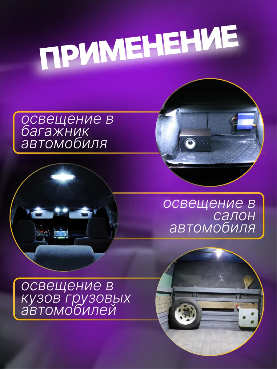 Подсветка автомобильная плафон салона светодиодный
