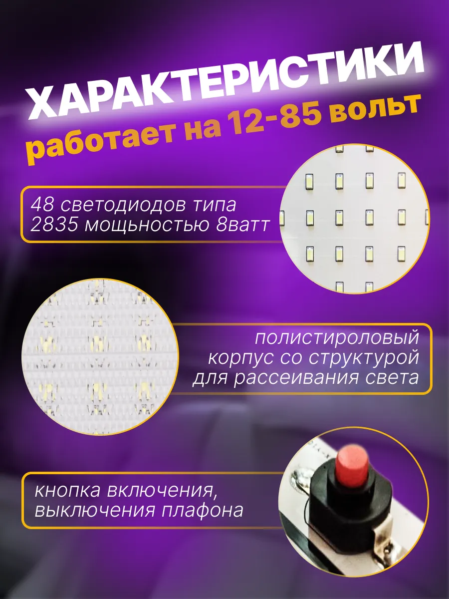 Подсветка автомобильная плафоны салона светодиодные